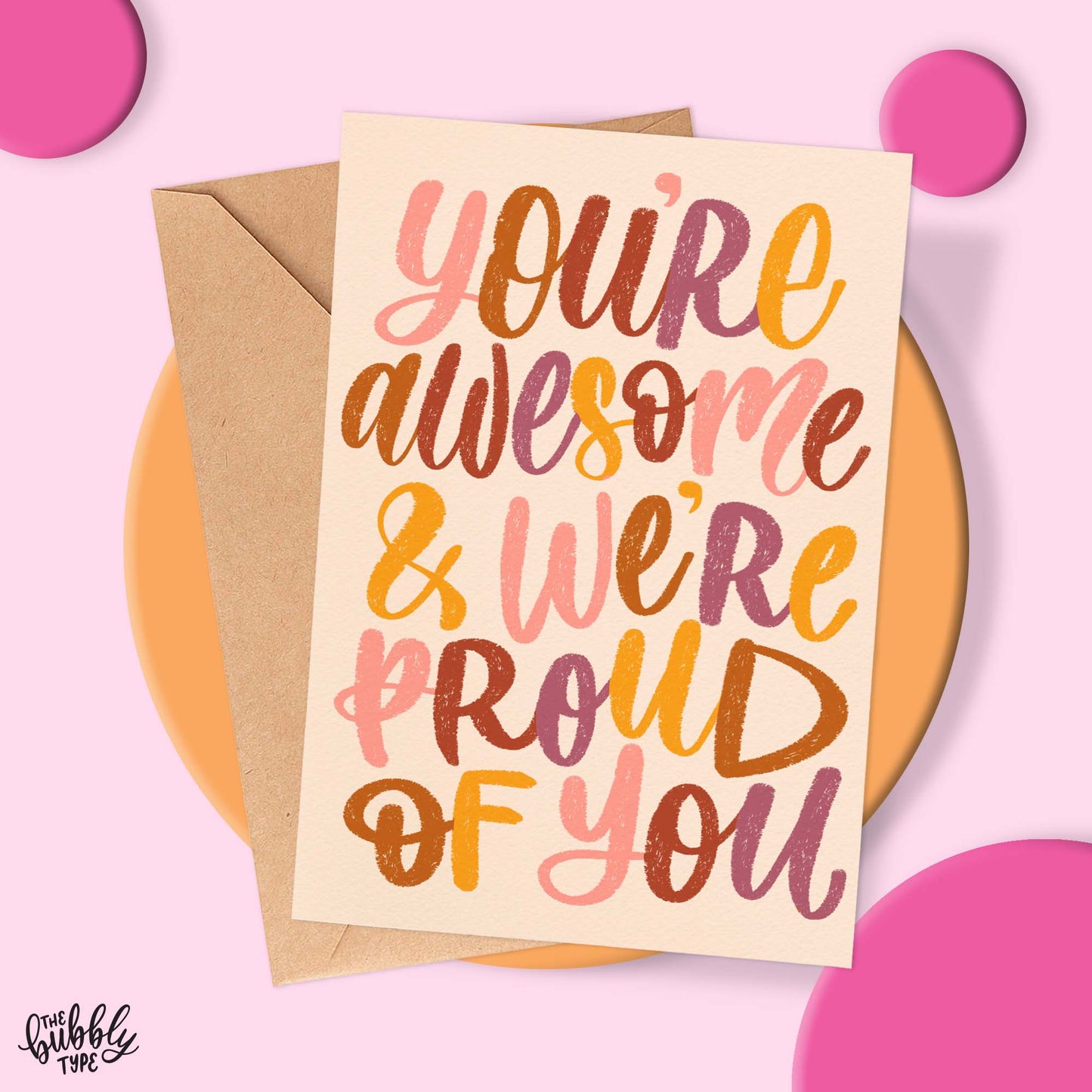 Australian made greeting cards. You're awesome and We're proud of you, hand drawn design. Affordable cards to congratulate new graduates, job promotions and more.