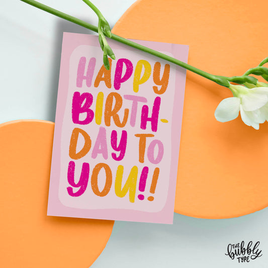 Australian made Happy Birthday Greeting Cards. Happy Birthday To You. Cute card for her.