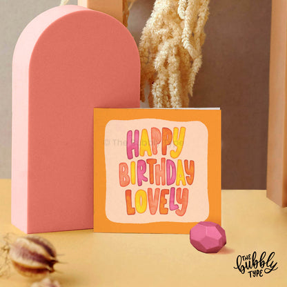 Celebrate in style with this Happy Birthday Lovely greeting card, designed to make any birthday extra special! The stunning watercolour artwork in warm tones adds a charming touch, perfect for gifting to friends, family, or a special someone. Whether you need a sentimental birthday card, a unique handmade card in Australia, or a beautiful floral greeting card, this design is a perfect choice. Find it online at The Bubbly Type. Find more cards for friends, family, girlfriend, best friend, mum, coworker, more