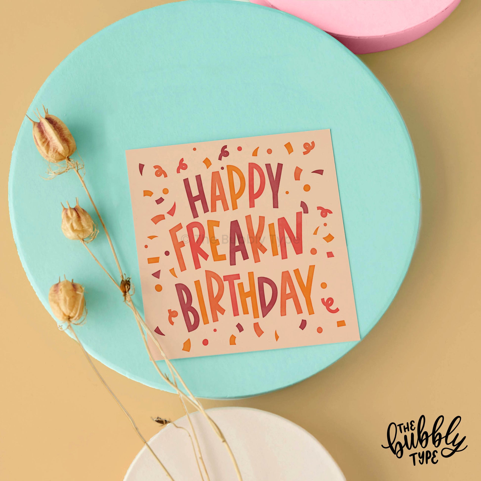 This Happy Freakin' Birthday A6 Greeting Card is a playful and unique way to send birthday wishes. With its quirky design and bold lettering, this funny birthday card is ideal for making your loved ones laugh. Perfect for friends, family, or anyone who appreciates a good joke, this card adds a personal touch to any celebration. Find this handmade Australian birthday card and more at The Bubbly Type—shop online or visit us at local craft markets! 🎉