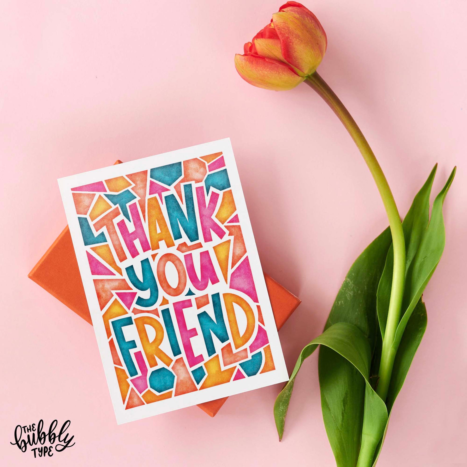 Thank you friend greeting card. perfect card to say thank you to friends and family.