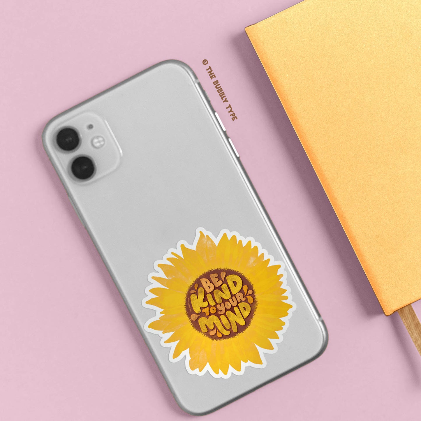 Be Kind To Your Mind Sunflower - Matt Sticker