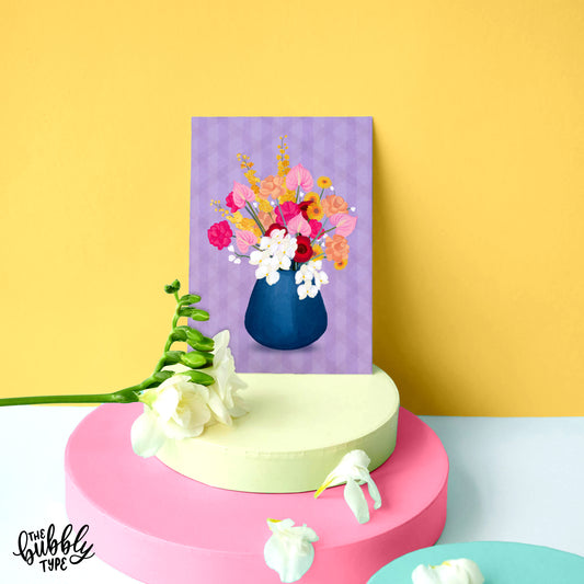 Flower Bouquet (Purple) - A6 Greeting Card