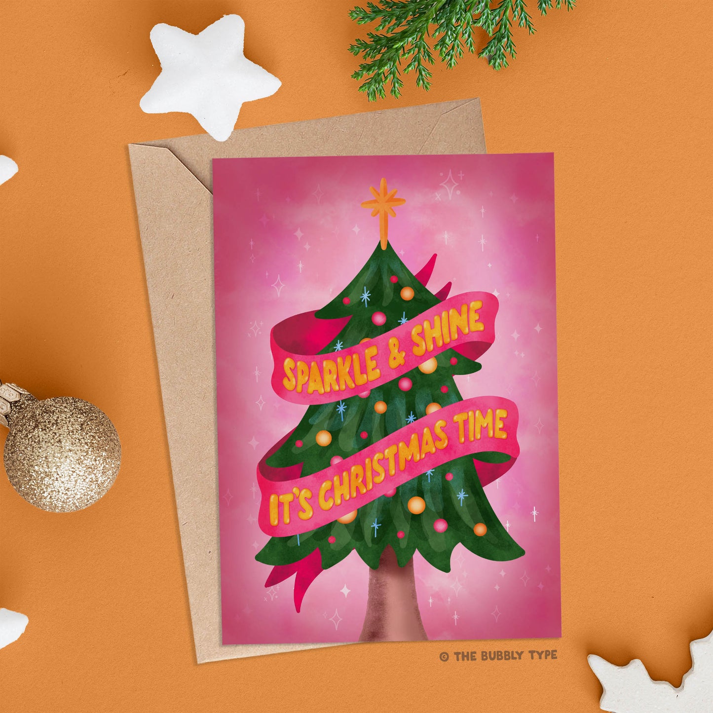 Sparkle & Shine, It's Christmas Time - A6 Christmas Greeting Card