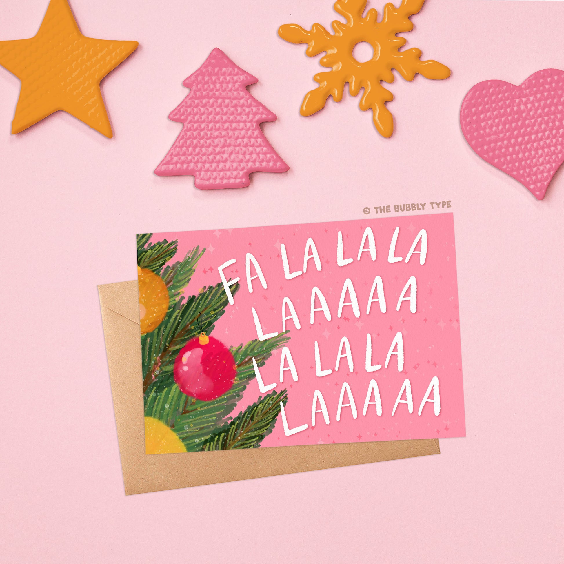 Australian made Chirstmas Cards. Fa La La La Laaaaa Christmas Design