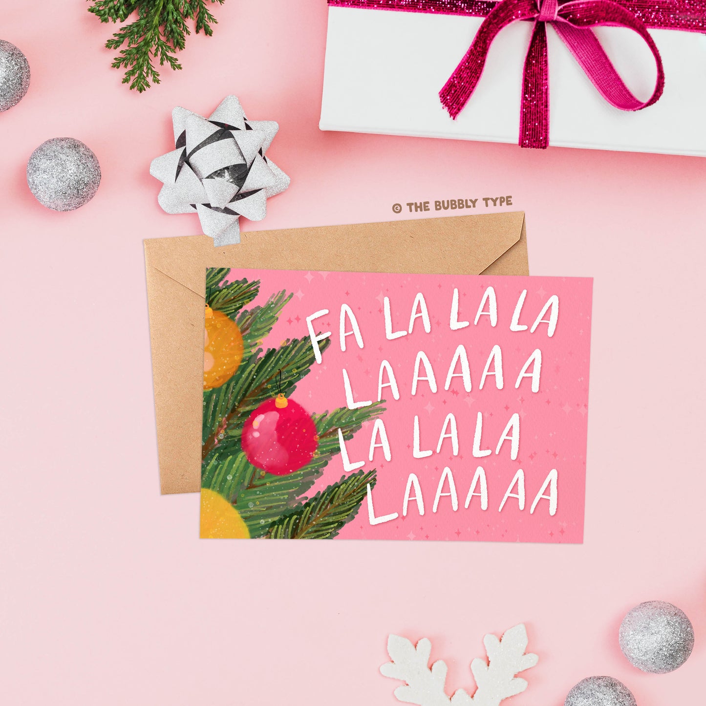 Australian made Chirstmas Cards. Fa La La La Laaaaa Christmas Design