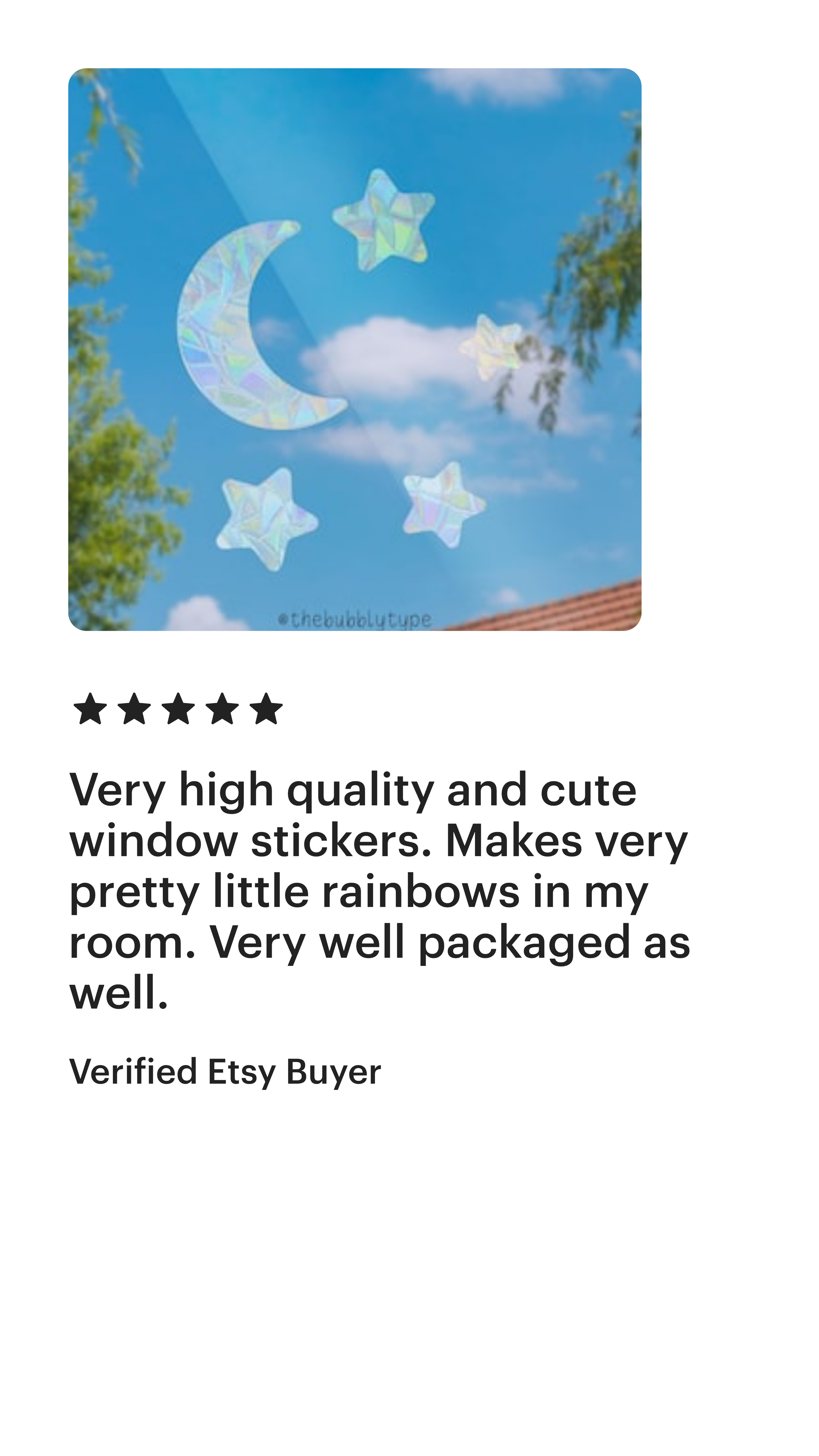 The Bubbly Type - Sun Catcher 5 Star Review 