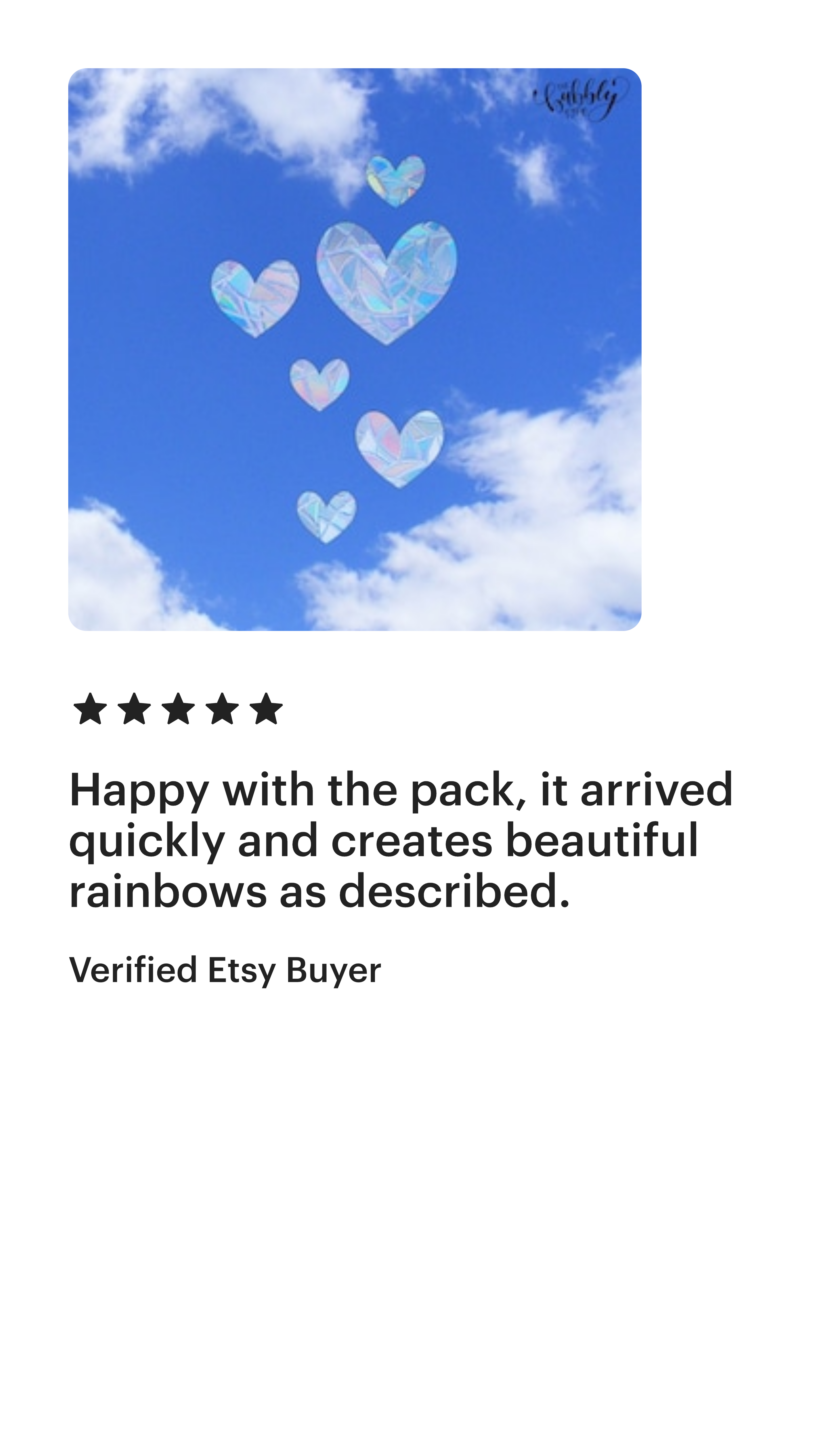 The Bubbly Type - Rainbow Making Sun Catcher 5 Star Review 